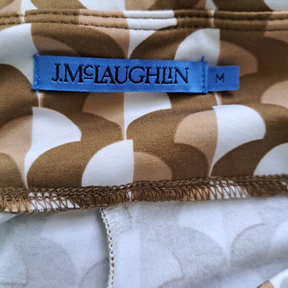 J McLaughlin Carmel Catalina Cloth Pants Medium Straight Wide Leg Brown Retro - Picture 3 of 9